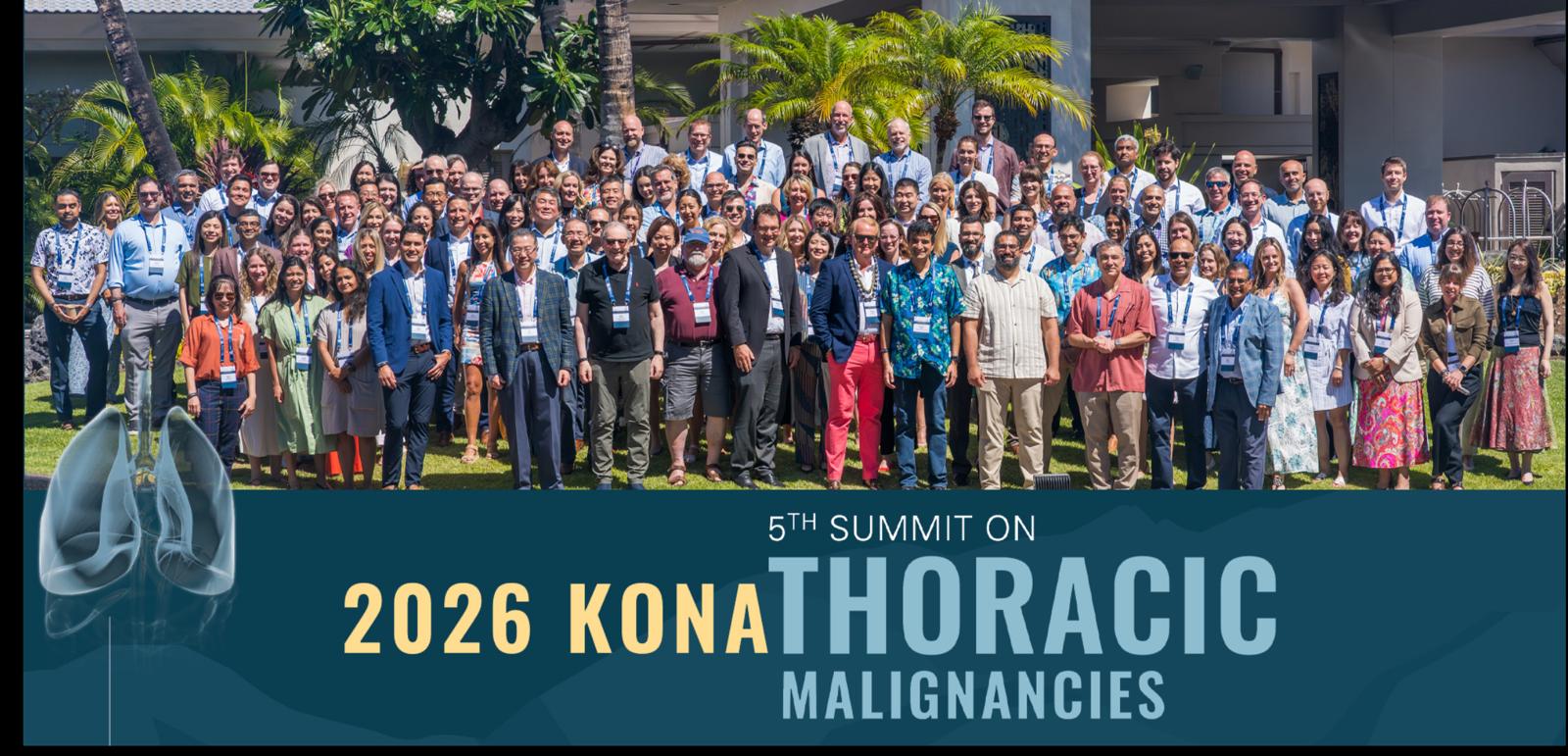 DAVA Lung 2026 (#DAVALung) - faculty group photo, 5th Summit on Thoracic Malignancies, Kona, Hawaii
