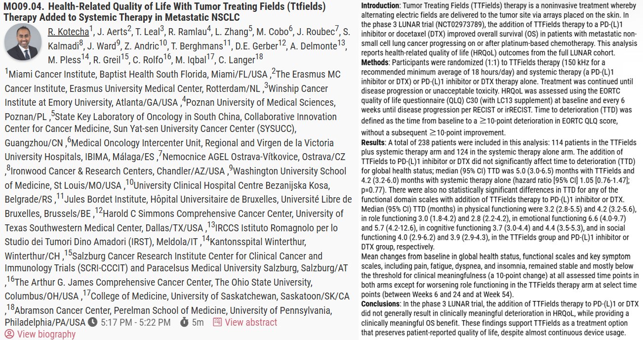 🆙 #WCLC26 #LCSM Mini Oral Session
🔥 LUNAR Trial: Health-Related Quality of Life With Tumor