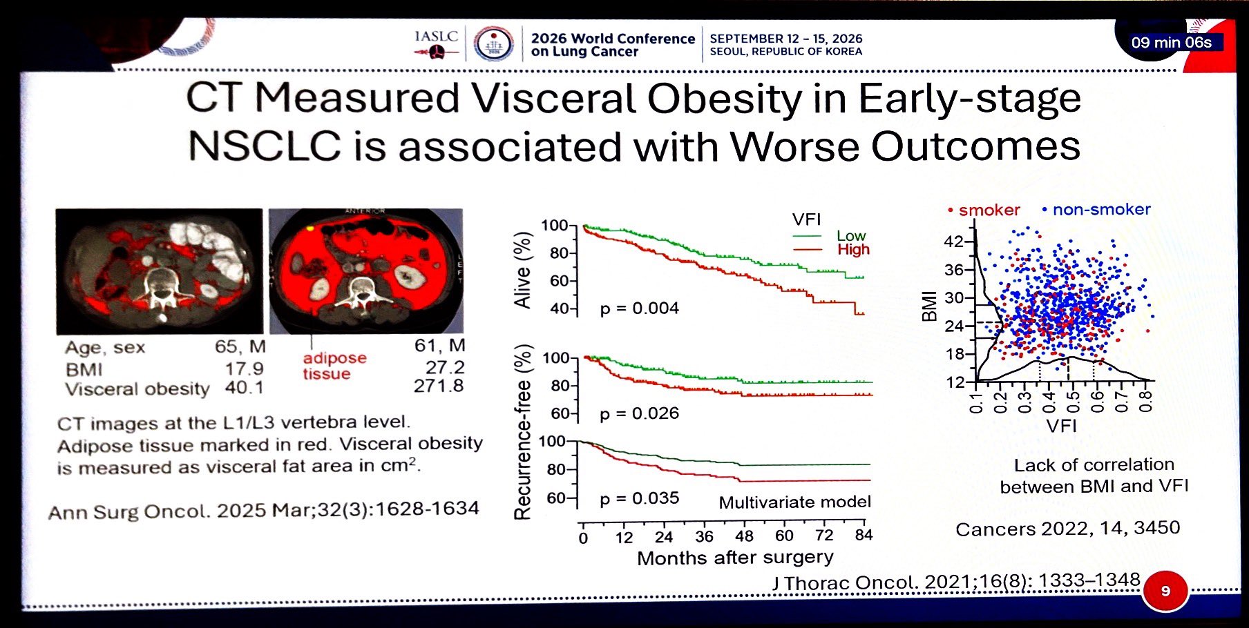 ASCO-IASLC Forum
Stephen Lam: Obesity & Lung cancer
🔺Obesity = pro-tumour & immunosuppres