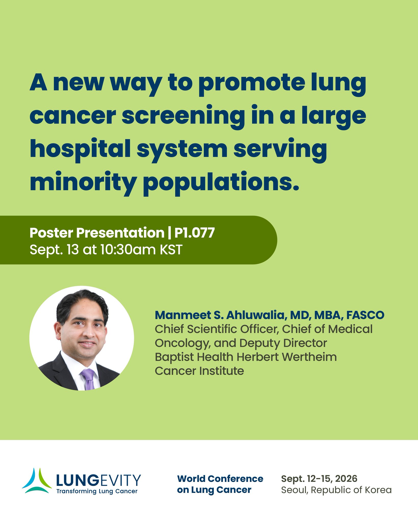 The 2026 World Conference on Lung Cancer, held Sept. 12-15 in Korea, features 6 presentati