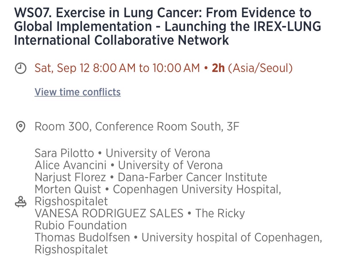 Tomorrow at #WCLC26! Join us as we move exercise in lung cancer from evidence to global im
