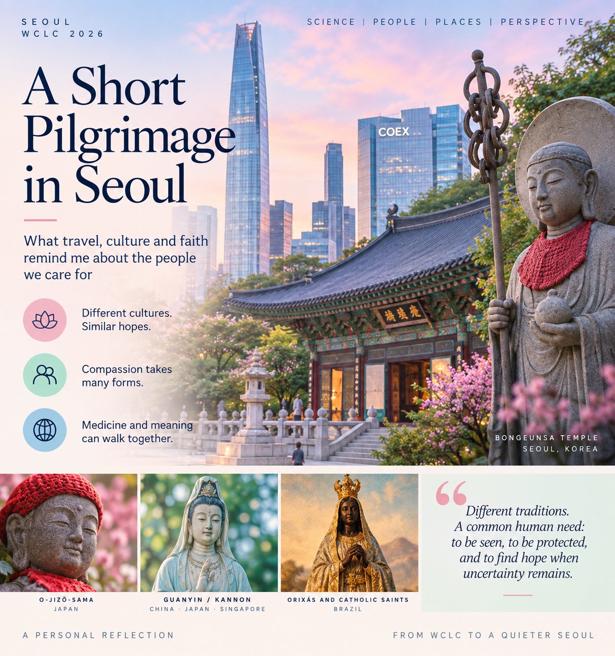 One place I return to whenever I am in Seoul: Bongeunsa Temple, across from COEX.
During