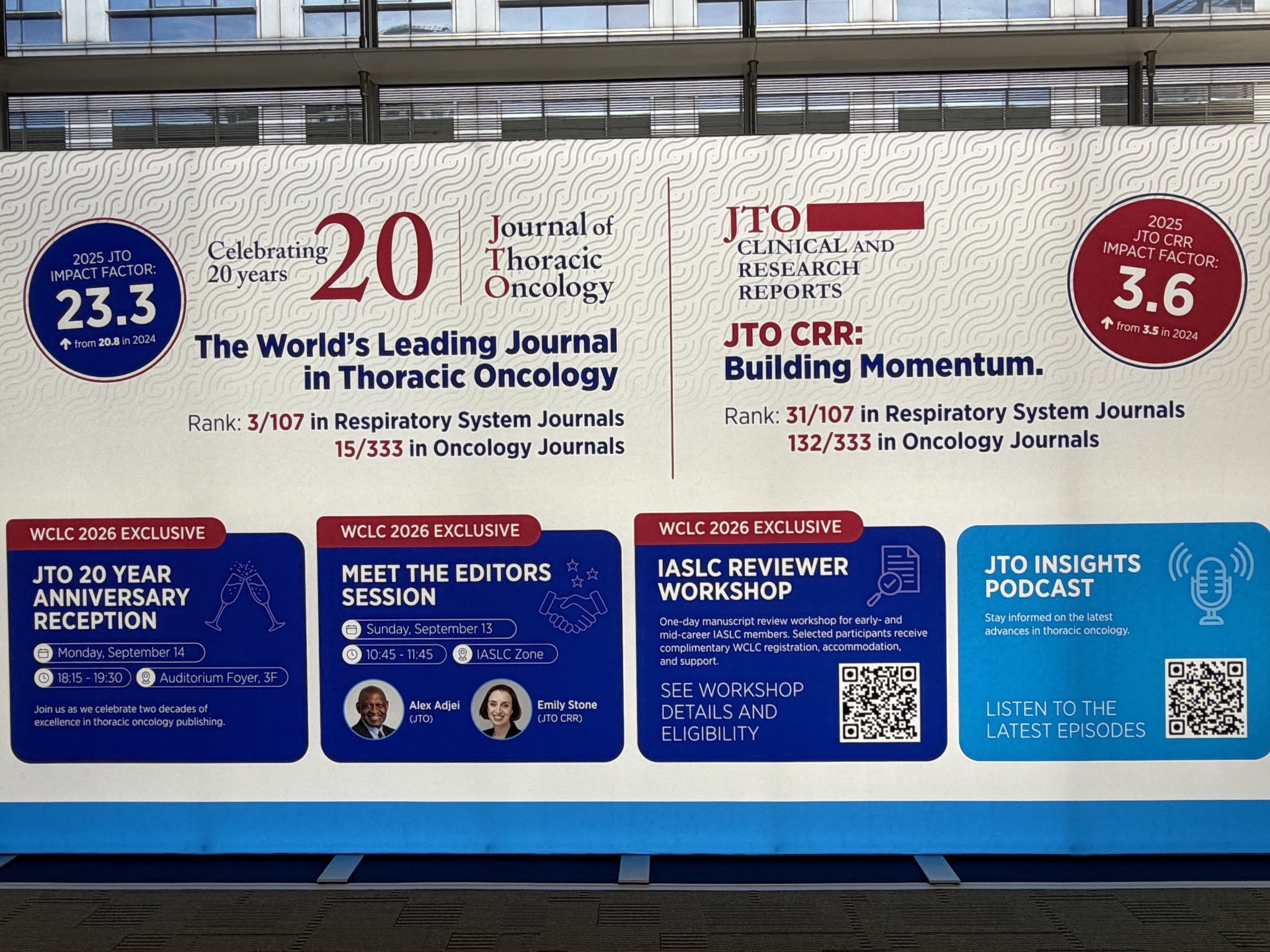 ❤️ JTO and JTO CRR at the World Conference on Lung Cancer in Seoul
#JTO20 @IASLC @JTOonli