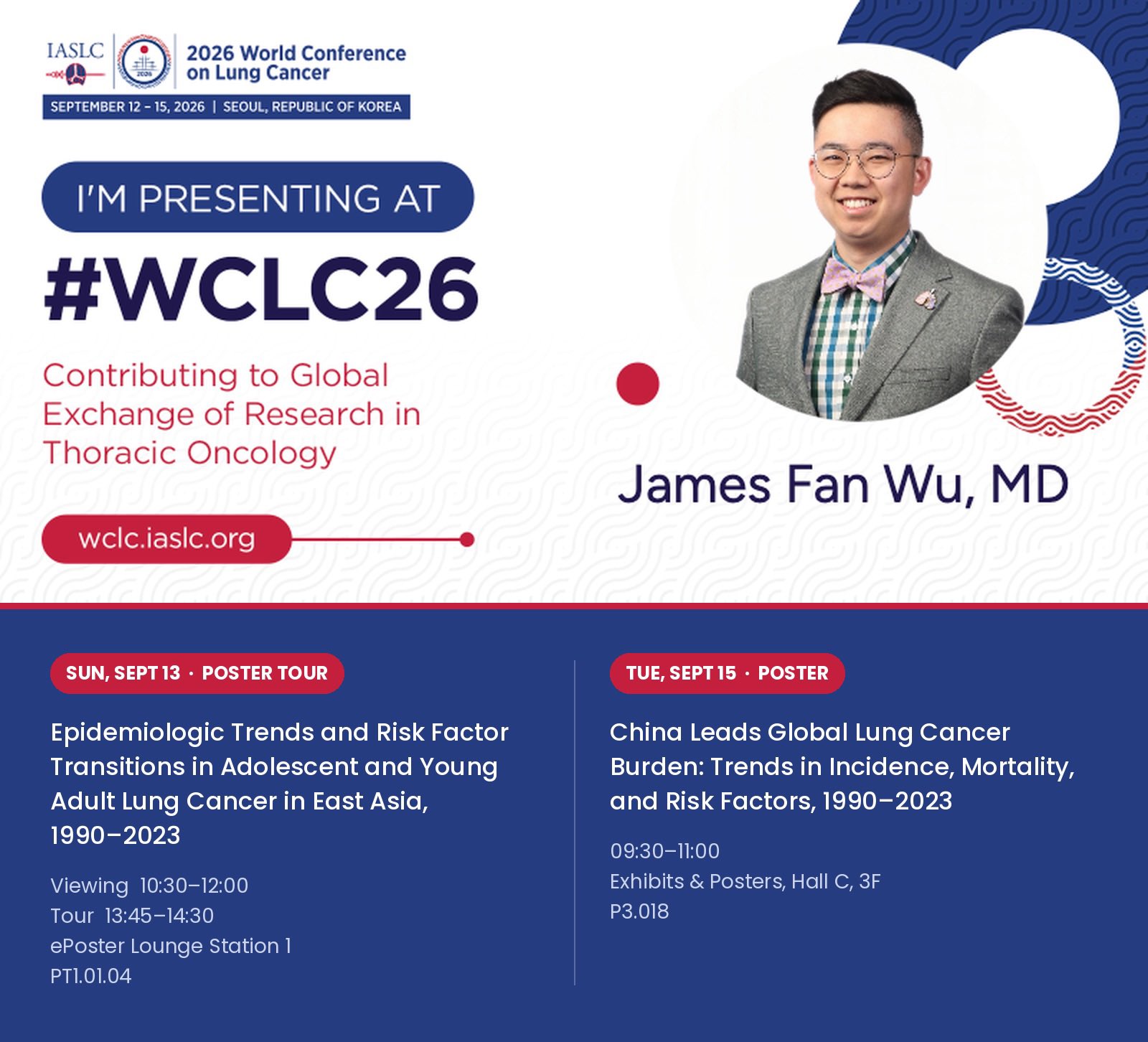 Ready for my first World Lung, and I'm presenting two posters at #WCLC26 in Seoul! 🫁 @IASL
