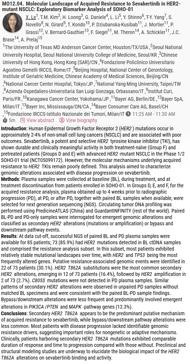 🆙 #WCLC26 #LCSM Mini Oral Session
🔥 SOHO-01: Molecular Landscape of Acquired Resistance to