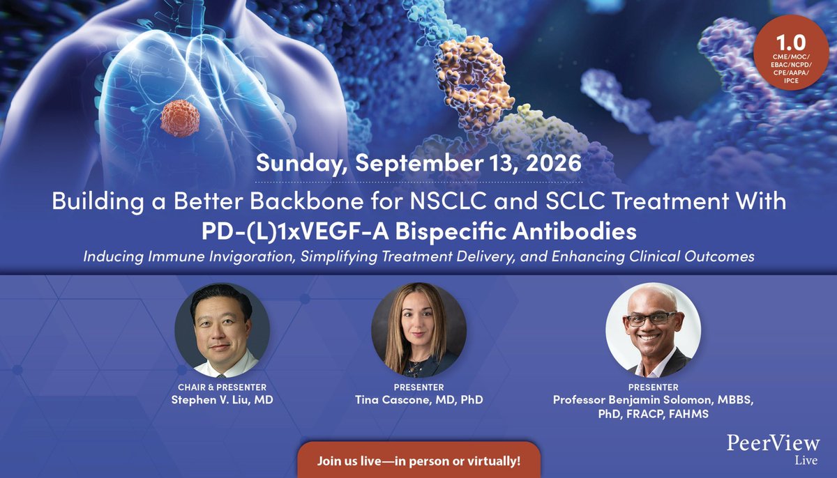 At #WCLC26, be sure to join Drs. Tina Cascone, @bensolomon1, and me at this @PeerView symp