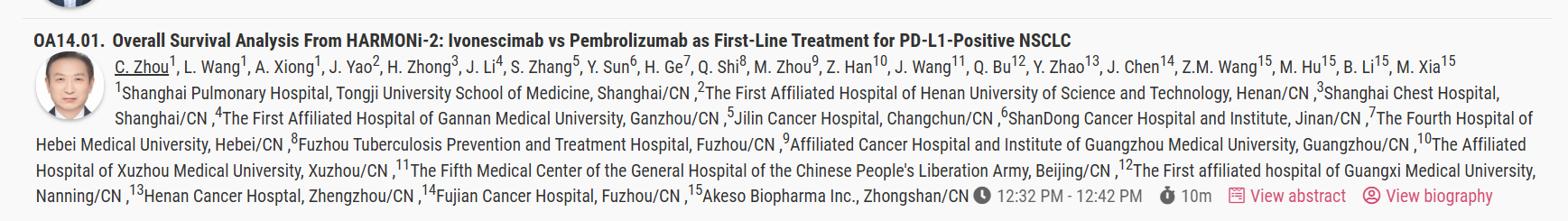 $SMMT toplined an OS win in Akeso's Harmoni-2 trial yesterday, and there's just 12 days' w