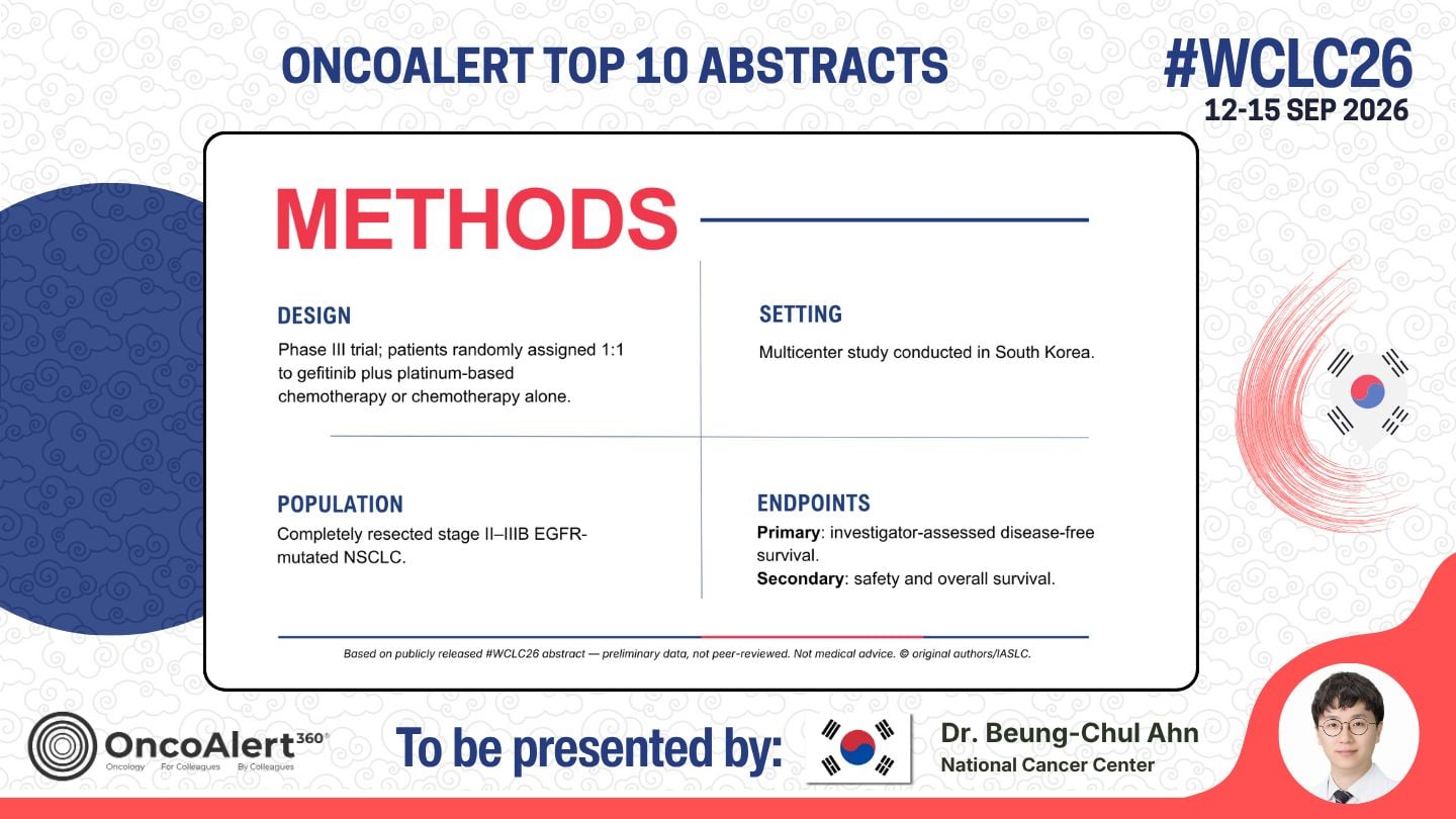 The OncoAlert #WCLC26 Top 10 Deep Dive! Abstract to be presented Next week
OA04.01A Phase