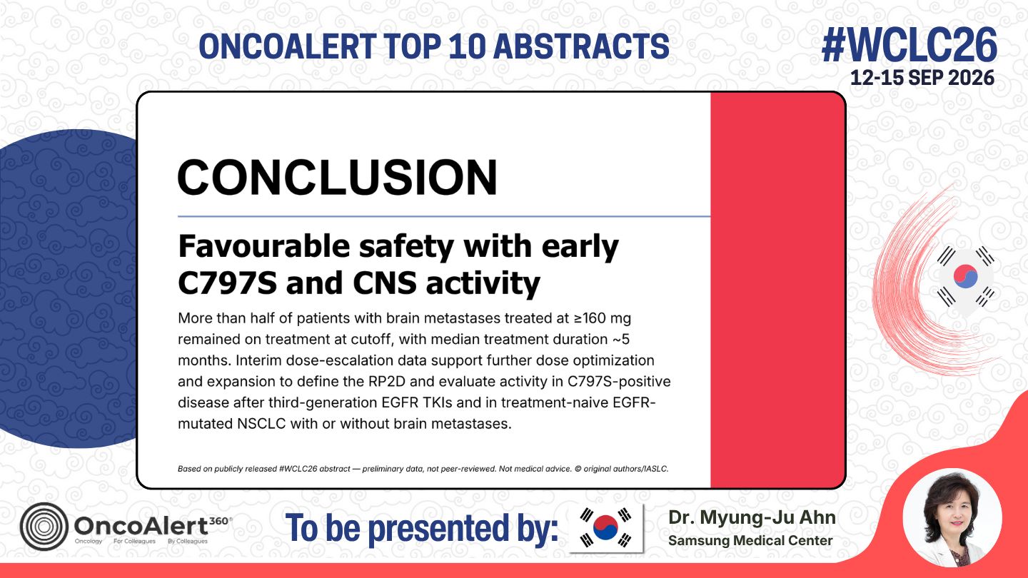 The OncoAlert #WCLC26 🇰🇷 Top 10 Deep Dive! Abstract to be presented Next week
MO12.01 —