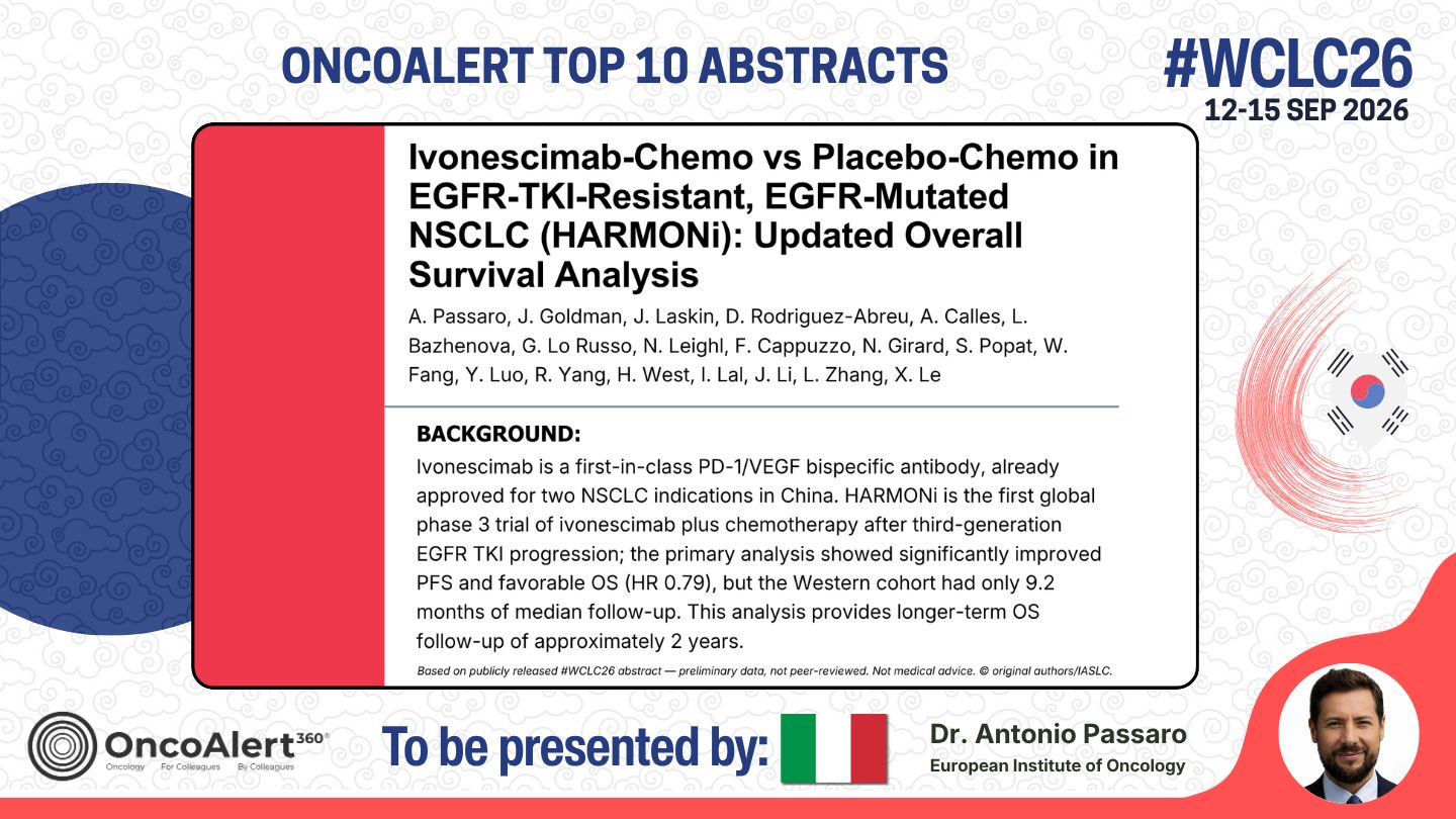 The OncoAlert #WCLC26 🇰🇷 Top 10 Deep Dive! Abstract to be presented Next week
OA14.05 —