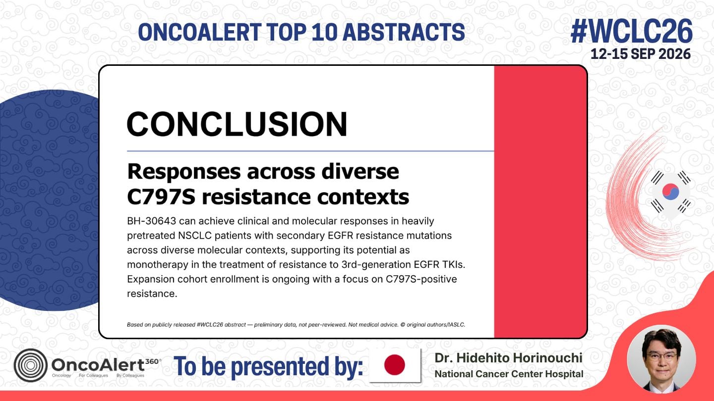 The OncoAlert #WCLC26 🇰🇷 Top 10 Deep Dive! Abstract to be presented Next week
MO12.02 —