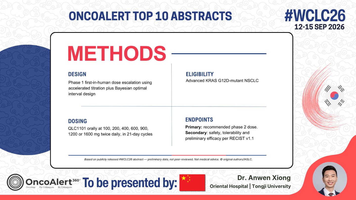 The OncoAlert #WCLC26 🇰🇷 Top 10 Deep Dive! Abstract to be presented Next week
OA12.02 —