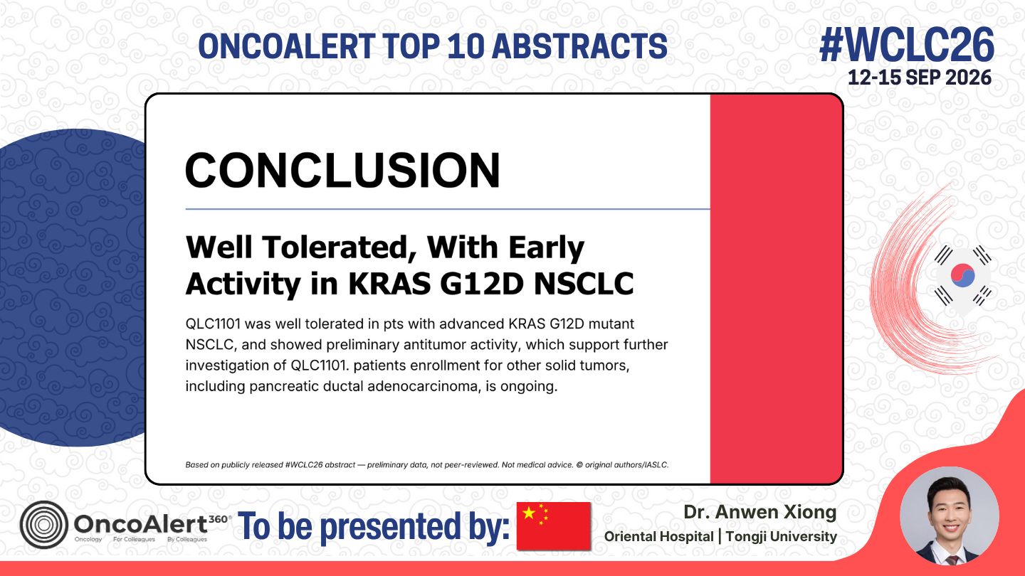 The OncoAlert #WCLC26 🇰🇷 Top 10 Deep Dive! Abstract to be presented Next week
OA12.02 —