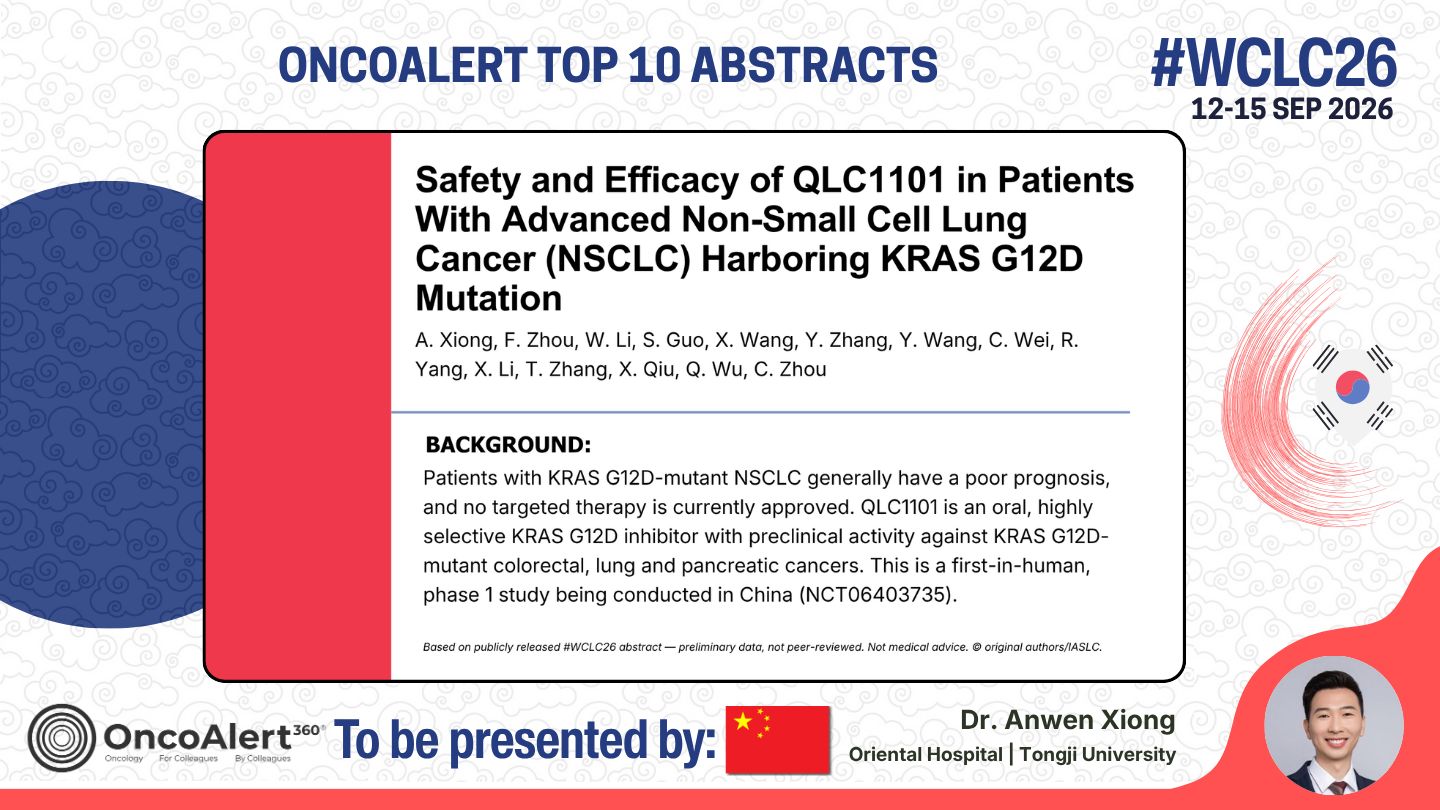 The OncoAlert #WCLC26 🇰🇷 Top 10 Deep Dive! Abstract to be presented Next week
OA12.02 —