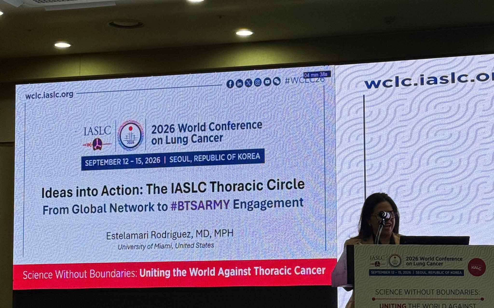 Dr. @Latinamd at #WCLC26 discusses @IASLC Thoracic Circle - discussion groups to connect a