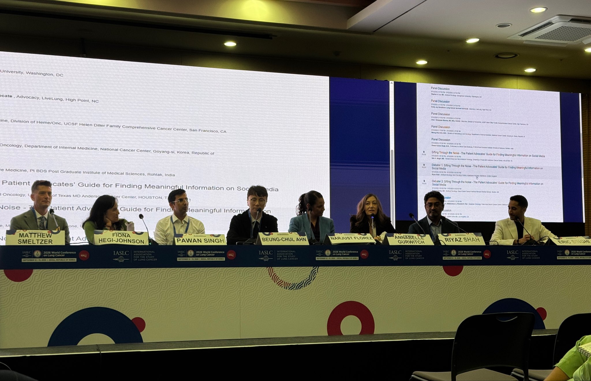 Great communicators discussing social media at #WCLC26 with Drs. @MattSmeltzer @HegiFiona