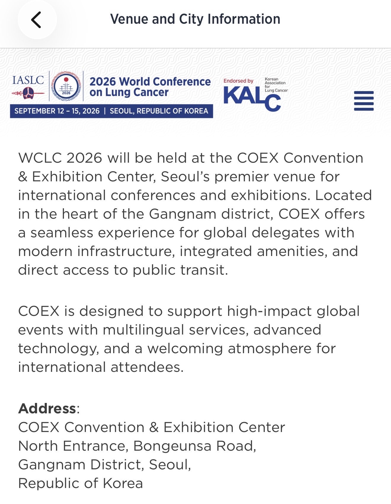 COEX is a state of the art convention center and Seoul is the #1 or #2 city in the world i