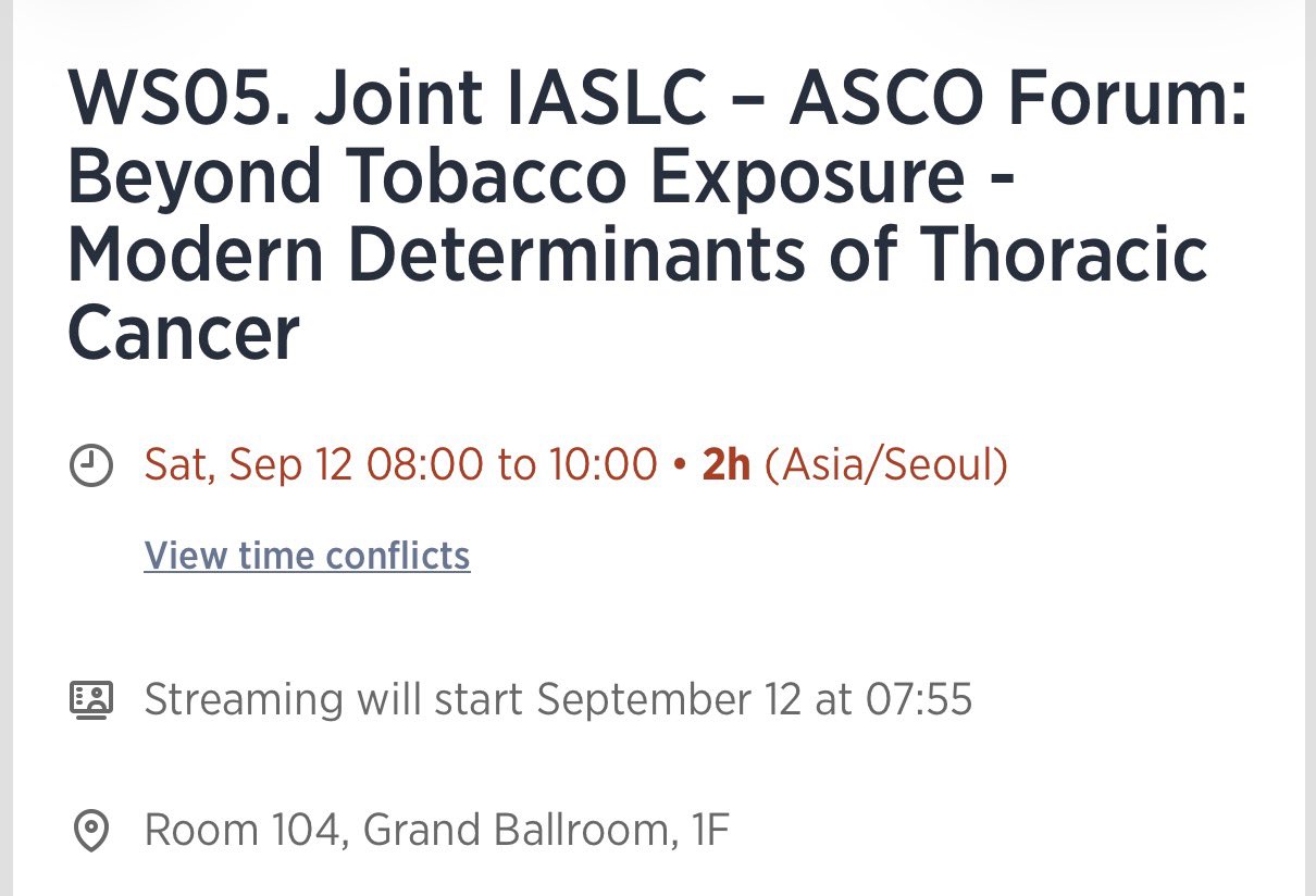 🧐 At #WCLC26?
🔥 Come to ASCO-IASLC Forum: Beyond Tobacco Exposure - Modern determinants of