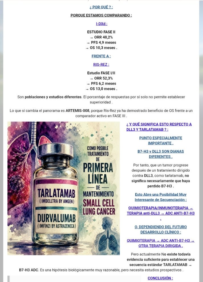 SMALL CELL LUNG CANCER
B7-H3 ENTRA EN ESCENA
DOS NUEVOS ADC: IFINATAMAB DERUXTECAN ( I-D