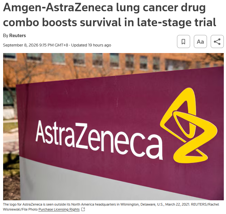 AstraZeneca ($AZN) just announced a Phase 3 win in lung cancer, and the stock barely moved