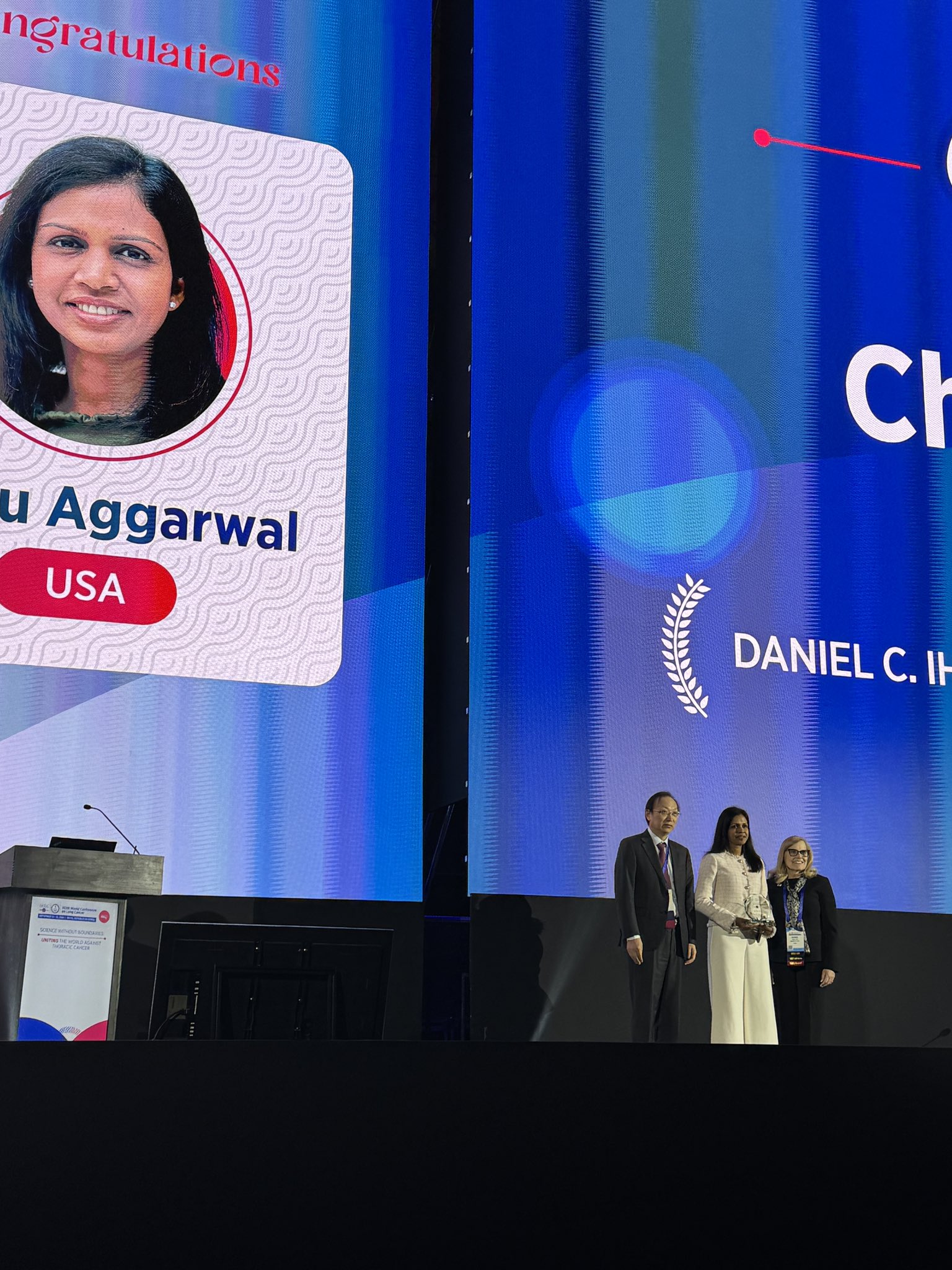 Big congratulations to Dr. @CharuAggarwalMD - winner of the #WCLC26 Daniel Ihde Lectureshi