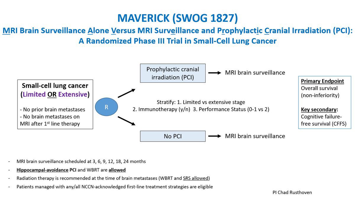 A true Maverick trial asking can we avoid PCI in management of (both LS/ES) SCLC pts?
Whi