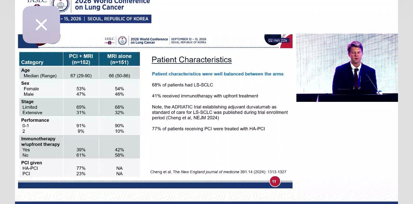 MRI surveillance is safe to SCLC and confirm less cognitive impairment @IASLC #WCLC26 http