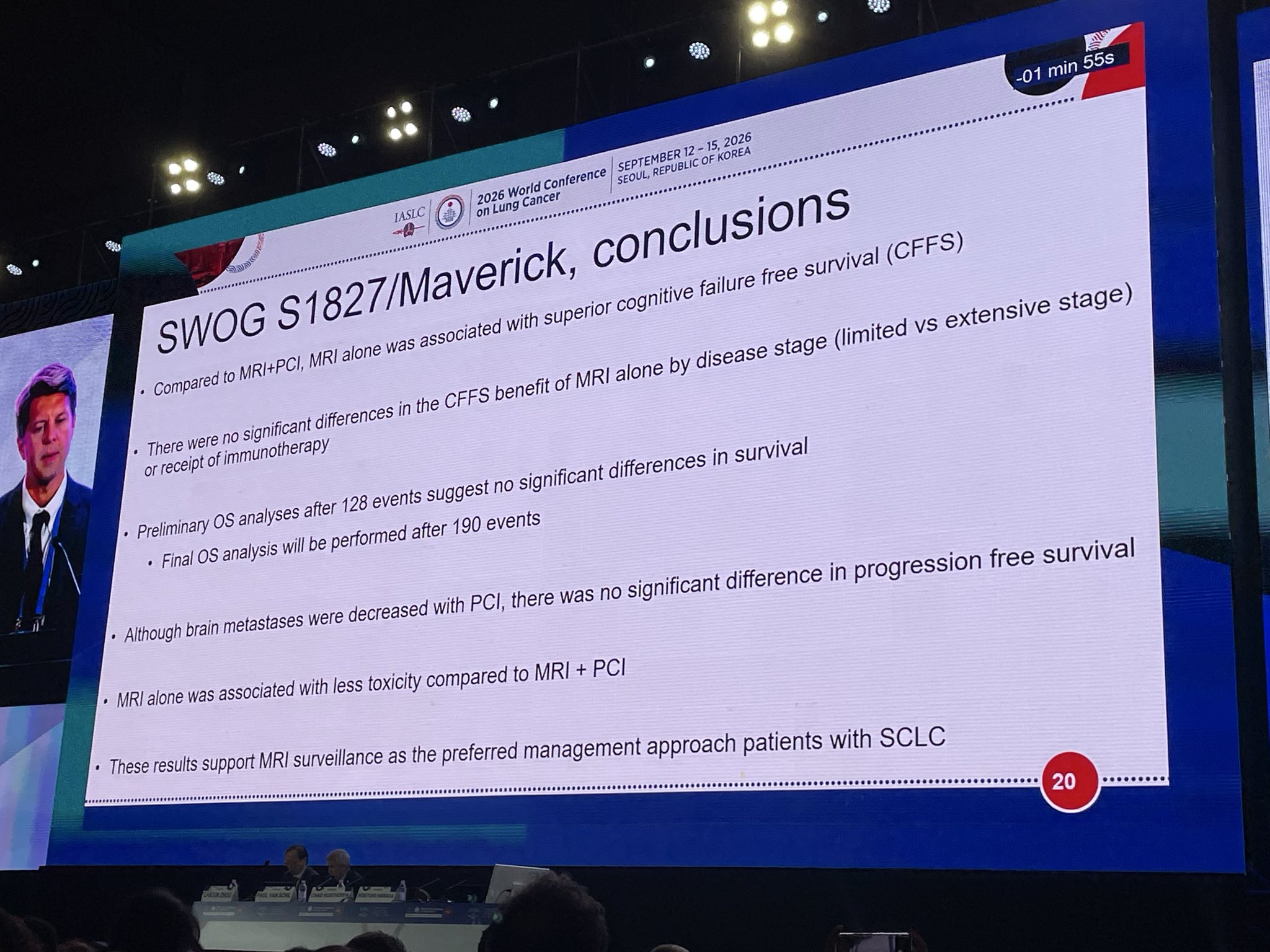 MAVERICK trial presented at #WCLC26 @IASLC by
Phase III MRI brain surveillance ± PCI in L