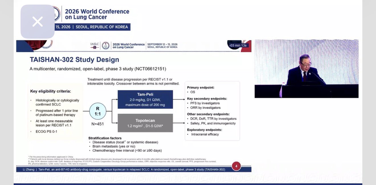 Supertecan B7-H3 a topotecan dressed to kill #sclc #WCLC26 @IASLC @BalazsHalmosMD https://