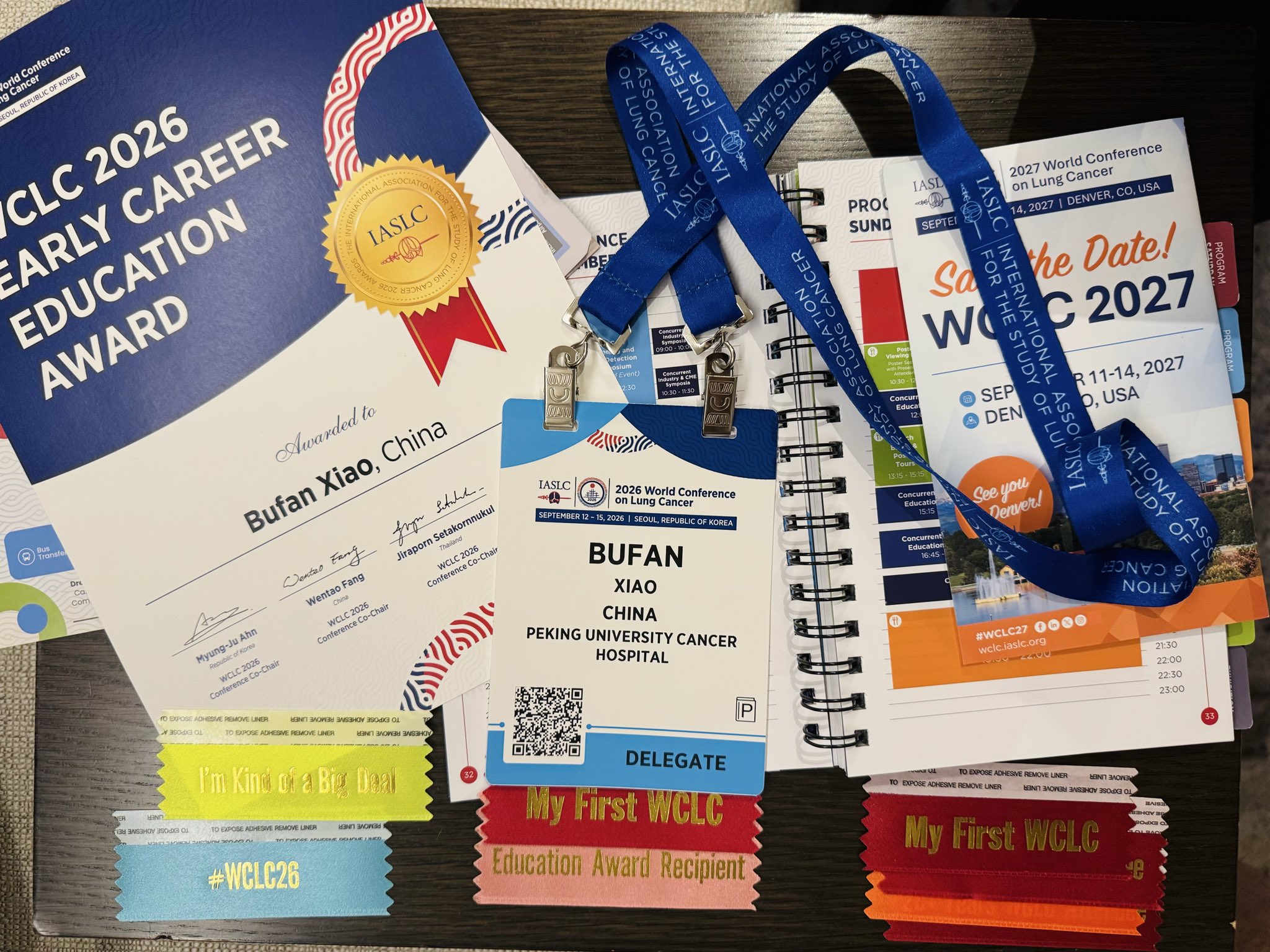 🏆 My first #WCLC, my first award!
Truly honored to receive the WCLC 2026 Early Career Edu