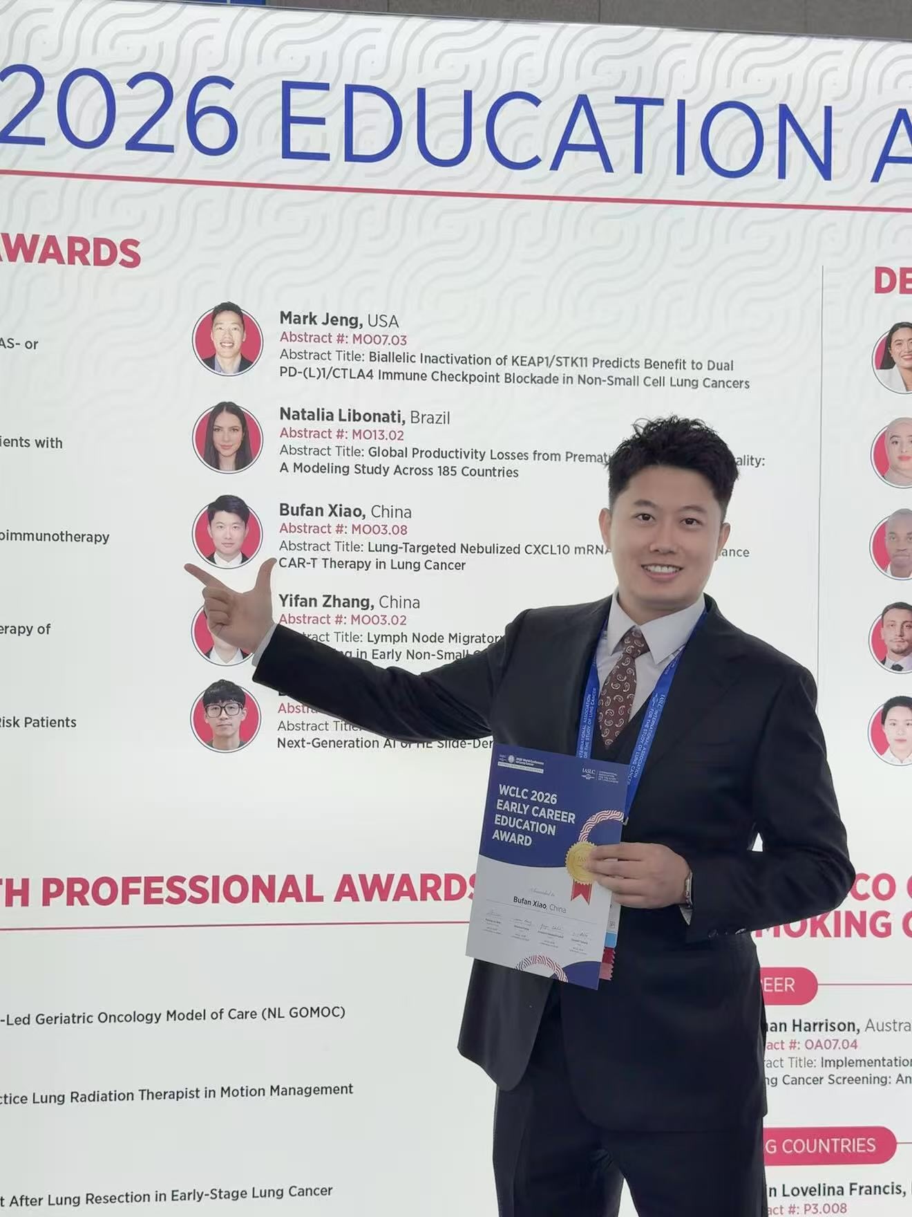 🏆 My first #WCLC, my first award!
Truly honored to receive the WCLC 2026 Early Career Edu