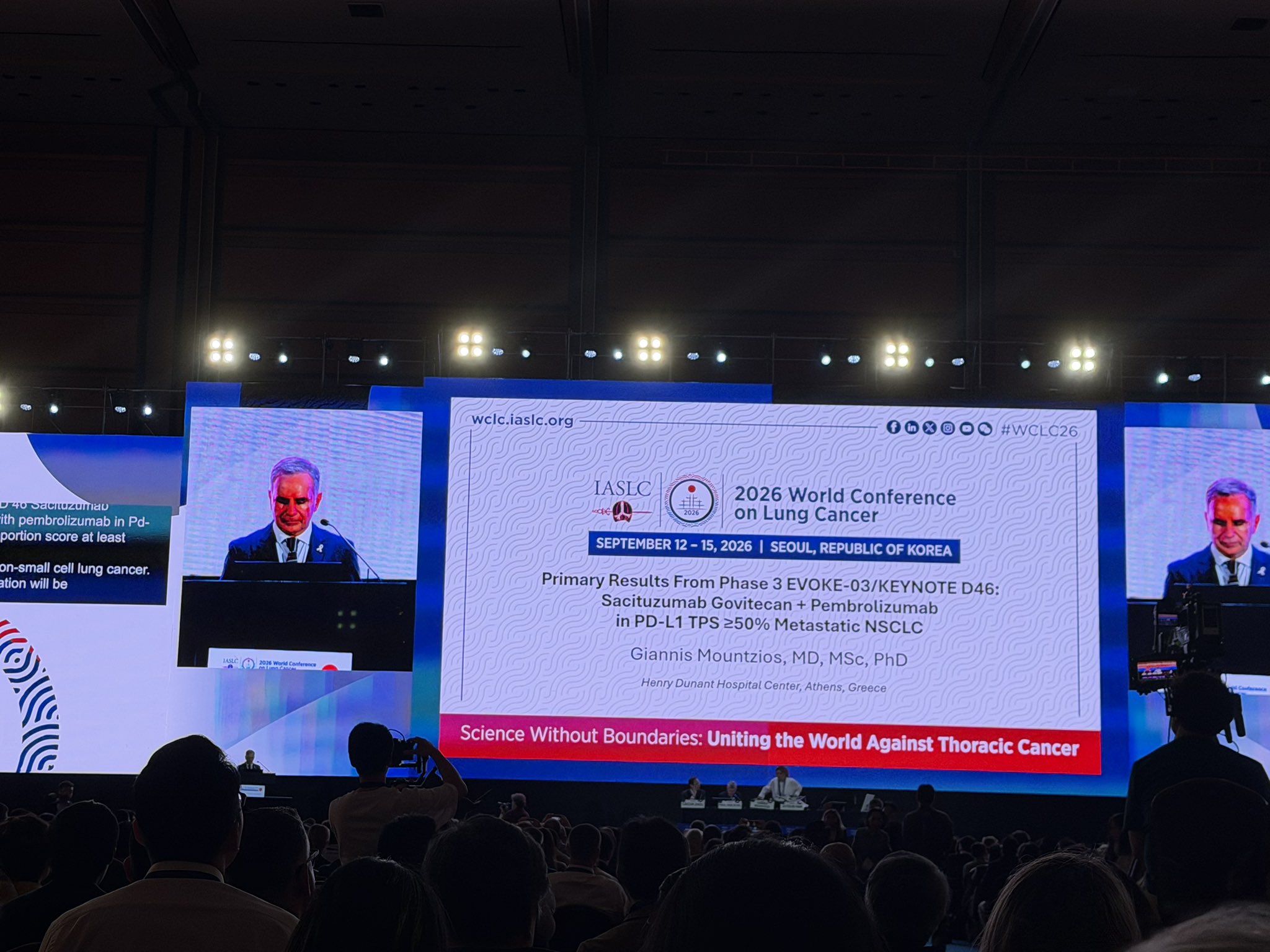 EVOKE-03/KEYNOTE-D46 at #WCLC26
In 1L metastatic NSCLC with PD-L1 TPS ≥50%, adding sacitu