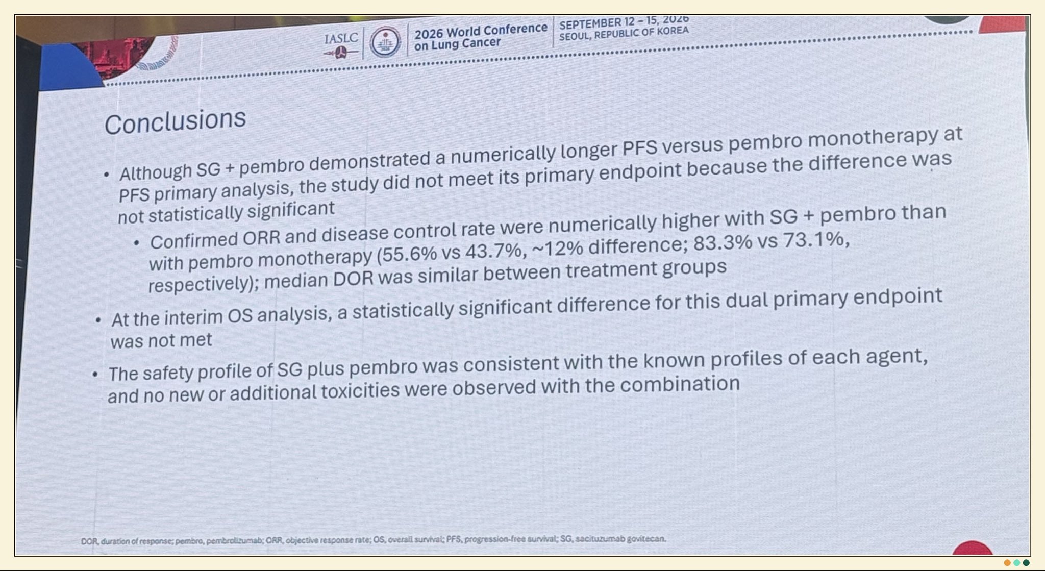 EVOKE-03/KND46 negative readout for a Sac-GT.
Take: Dual primary endpoint, neither met. P