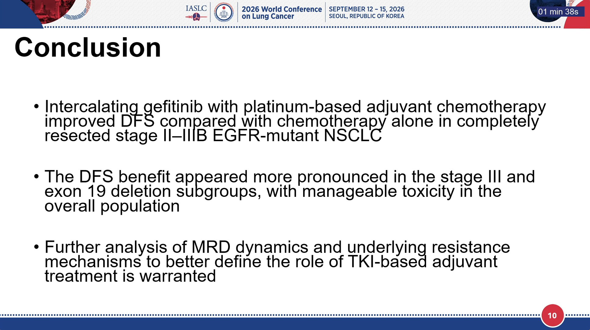 🆙#WCLC26 #LCSM Oral Session
🔥A Phase III Randomized Multicenter Trial of Adjuvant Gefitini