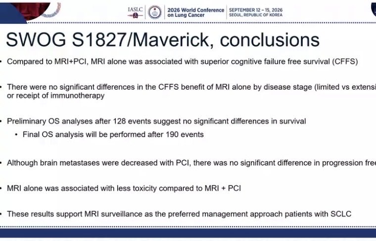 The long awaited MAVERICK trial results are out❗️
🧠 MRI surveillance +/- PCI in SCLC (n=3