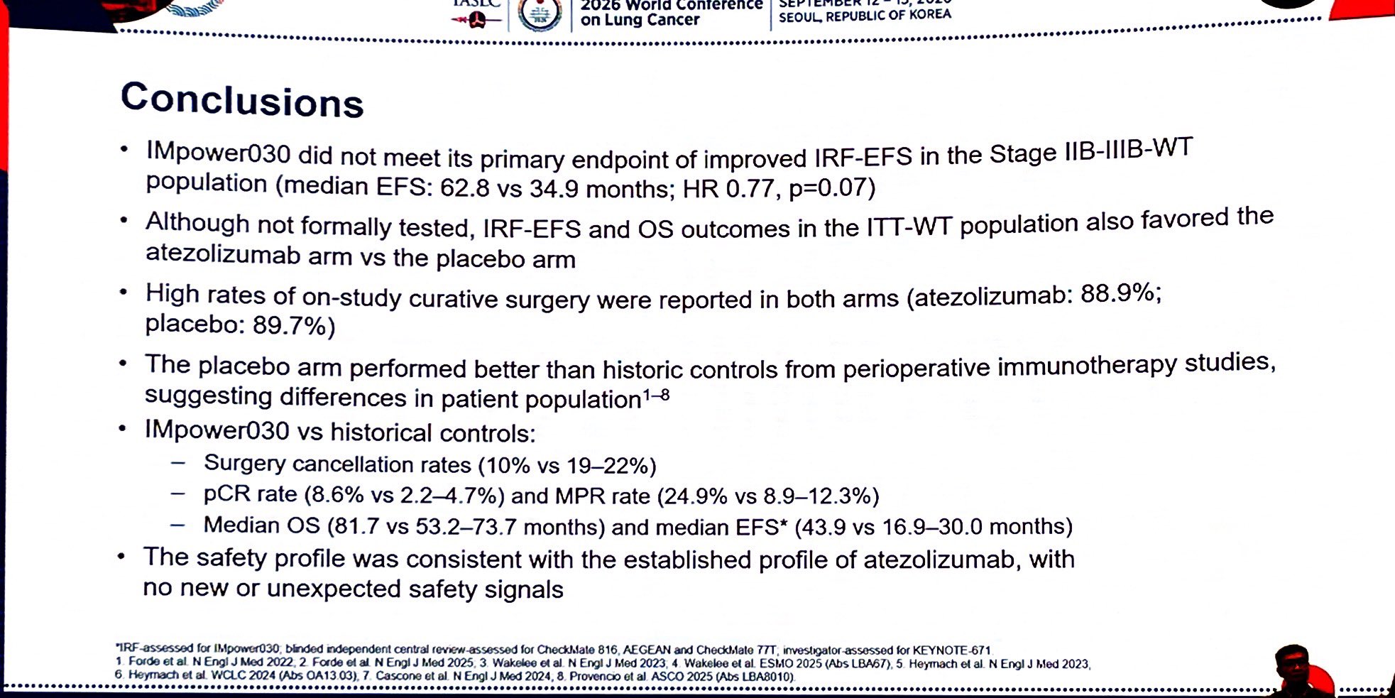 IMpower030: periop Atezolizumab
👉 Standard neo-adj chemoIO + adj immuno design
❌ Did not