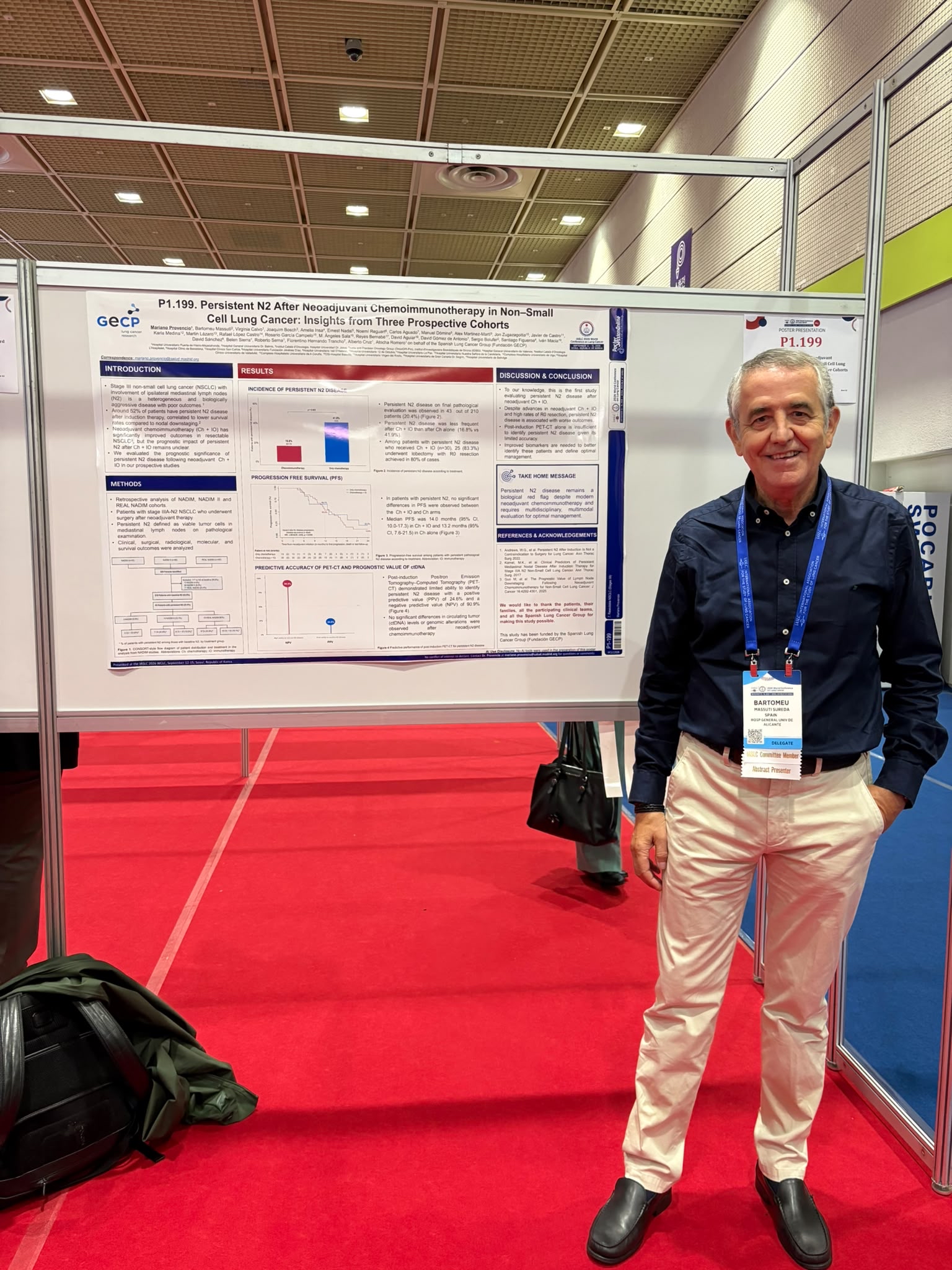 Bartomeu Massutí, secretario del #GECP, presenta en #WCLC2026 el póster:
➡️ Persistent N2