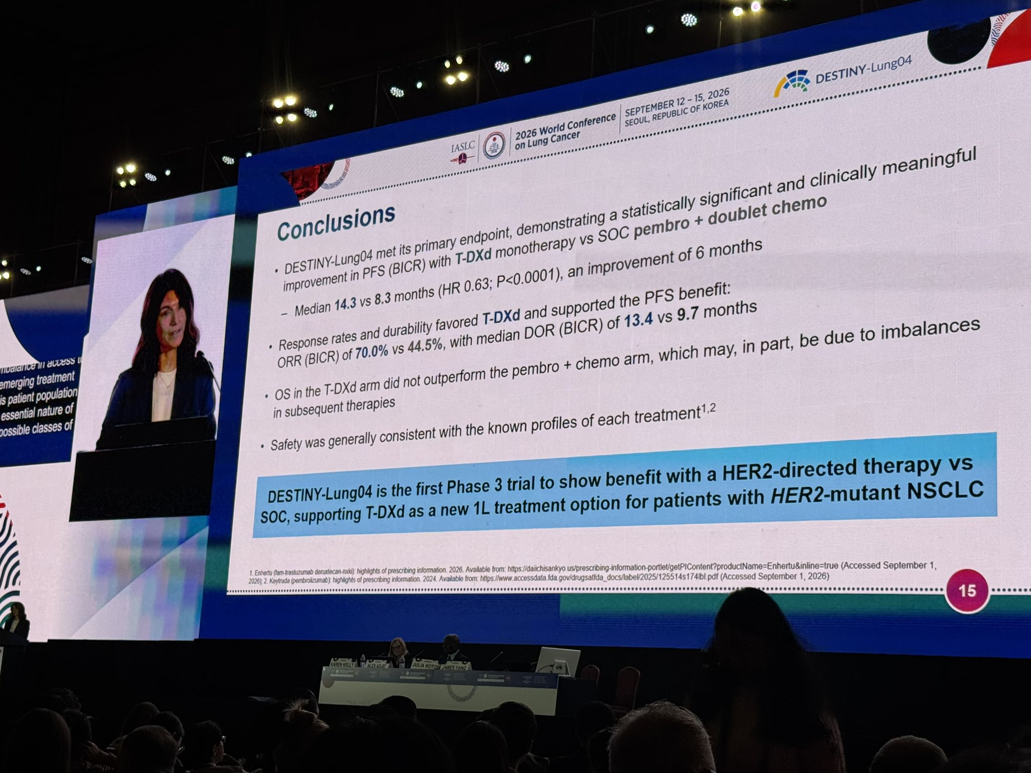 Drs @juliarotow & James Yang present on HER2 - inc DESTINY, BEAMION, more at #WCLC26. Dr Y