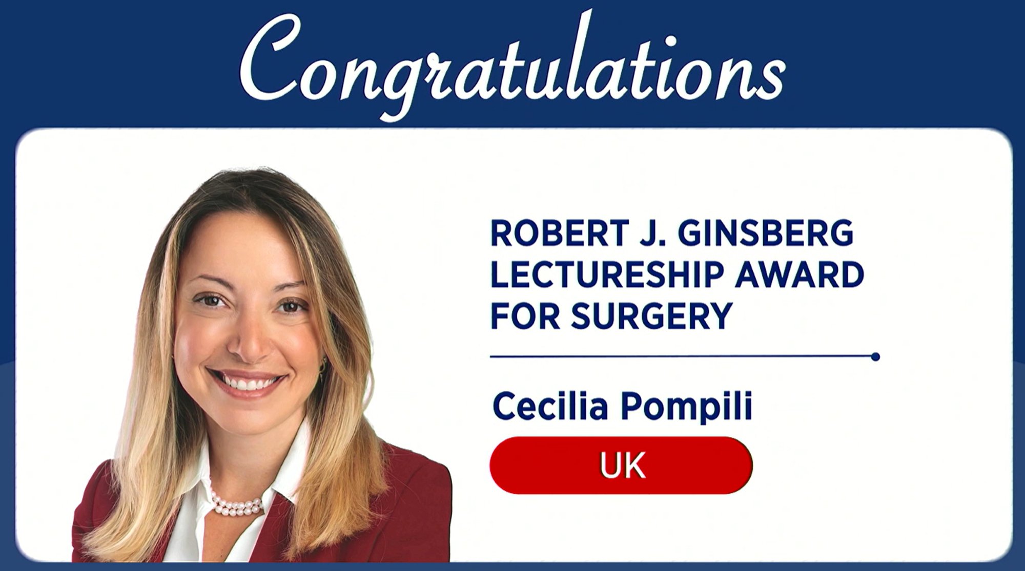 🎊Congratulations💐
🔥 @pompili_cecilia 🌟
@IASLC Robert J. Ginsberg Lectureship Award for Sur