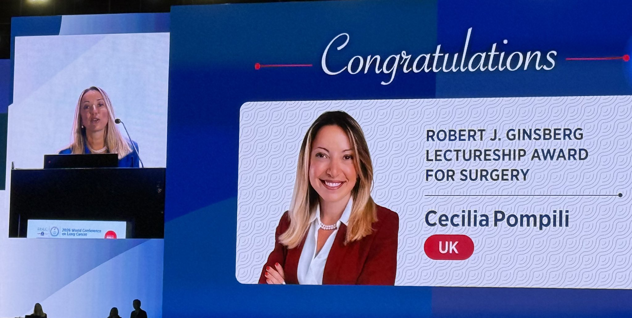 Congratulations Dr @pompili_cecilia for receiving the Robert J Ginsberg Lectureship Award.