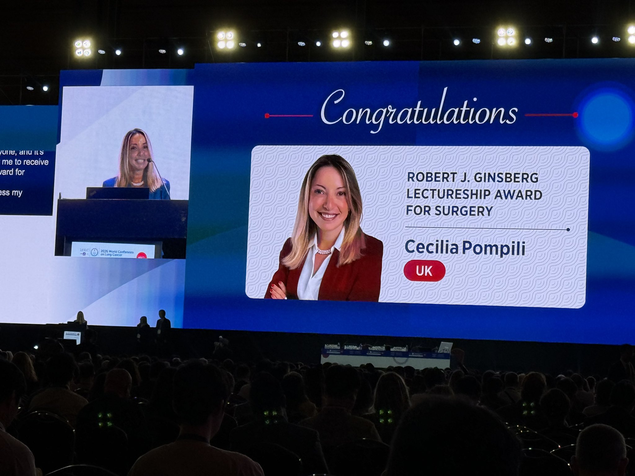 Congratulations Dr @pompili_cecilia for receiving the Robert J Ginsberg Lectureship Award.
