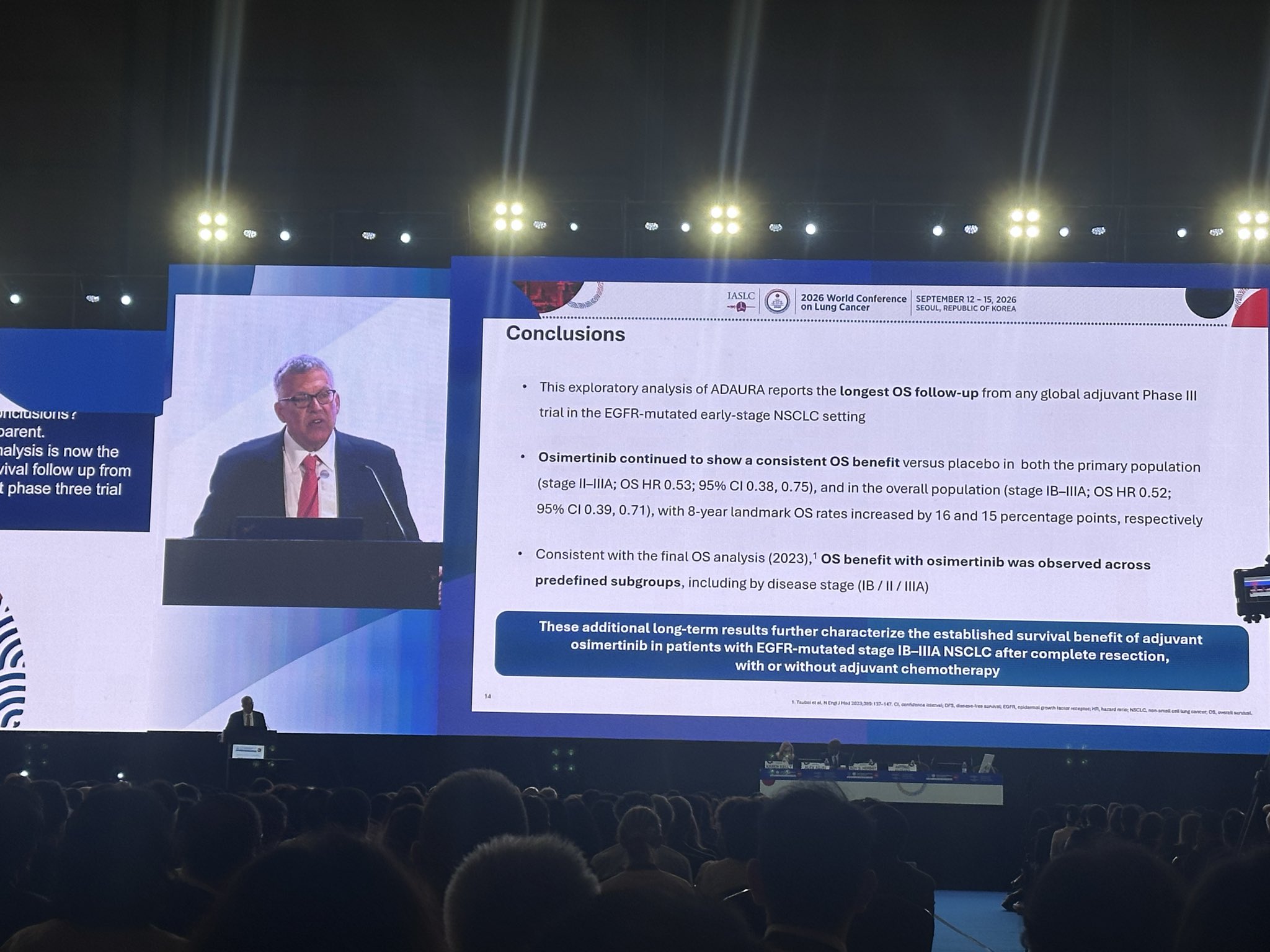First presidential session this morning- long term update of ADAURA presented by @DrRoyHer