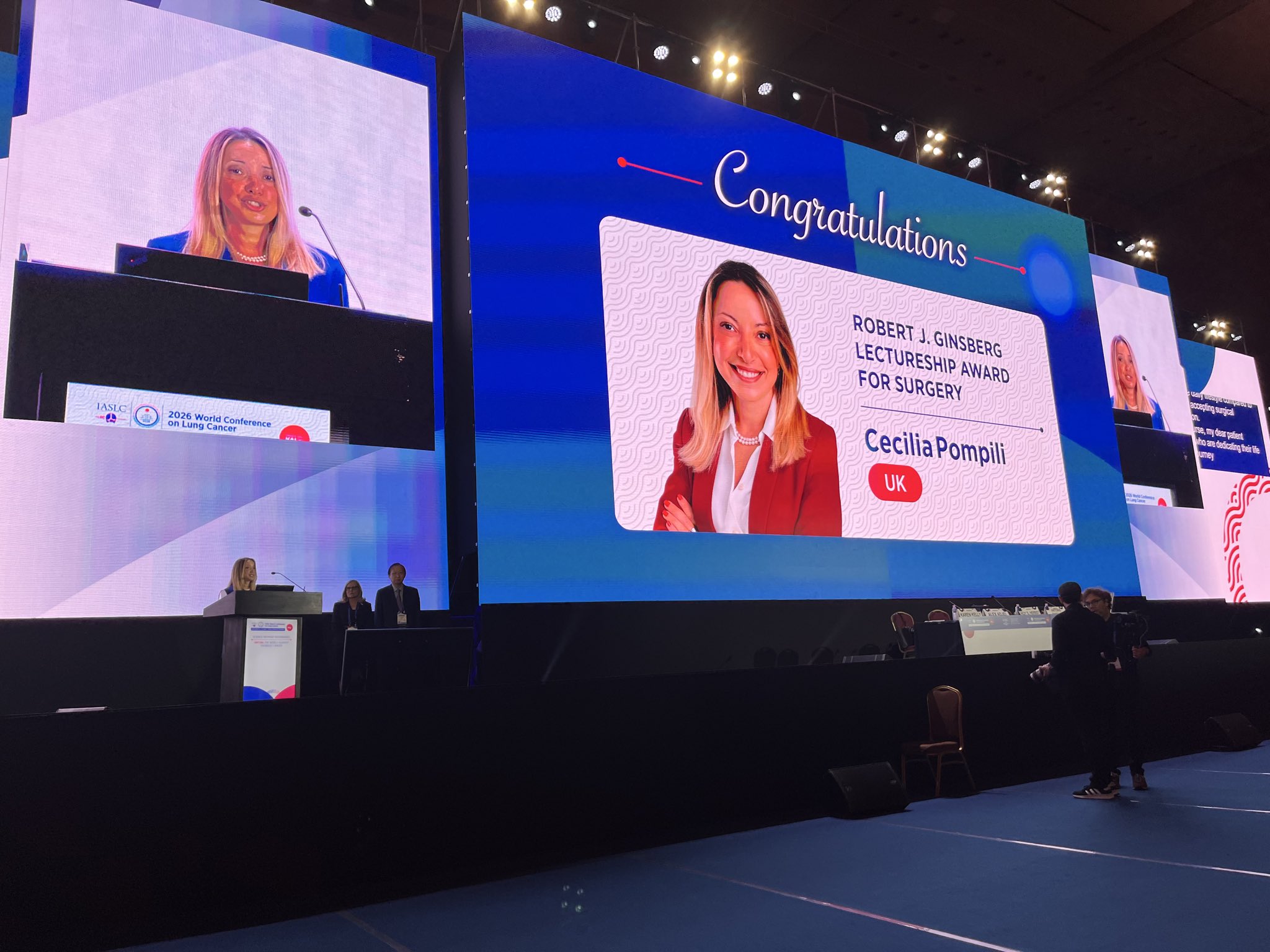 Congratulations to Dr. @pompili_cecilia - the #WCLC26 winner of the Robert J. Ginsburg Lec