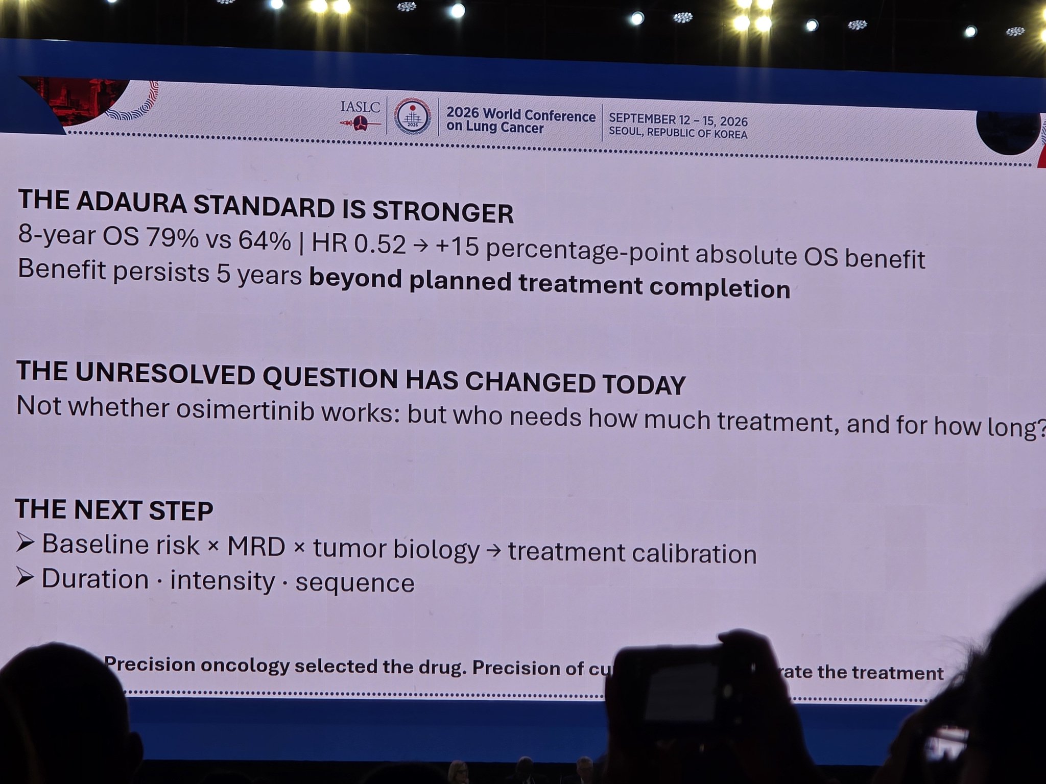 @DrRoyHerbst Dr @APassaroMD discussion on #ADAURA
• postponement of recurrence, no longer