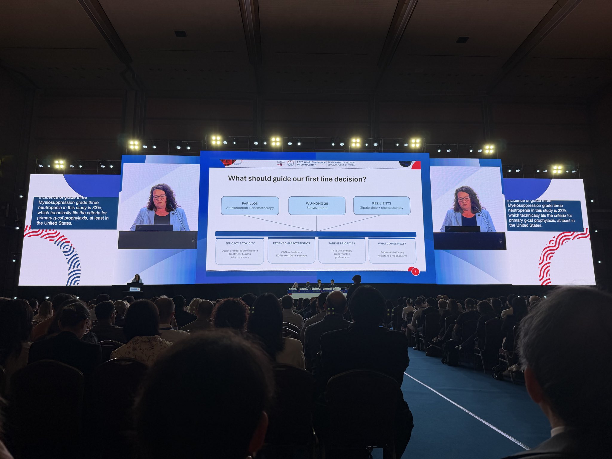 Beautiful discussion by @LudaBazhenovaMD of the 1L landscape for #EGFRex20ins NSCLC. Limi