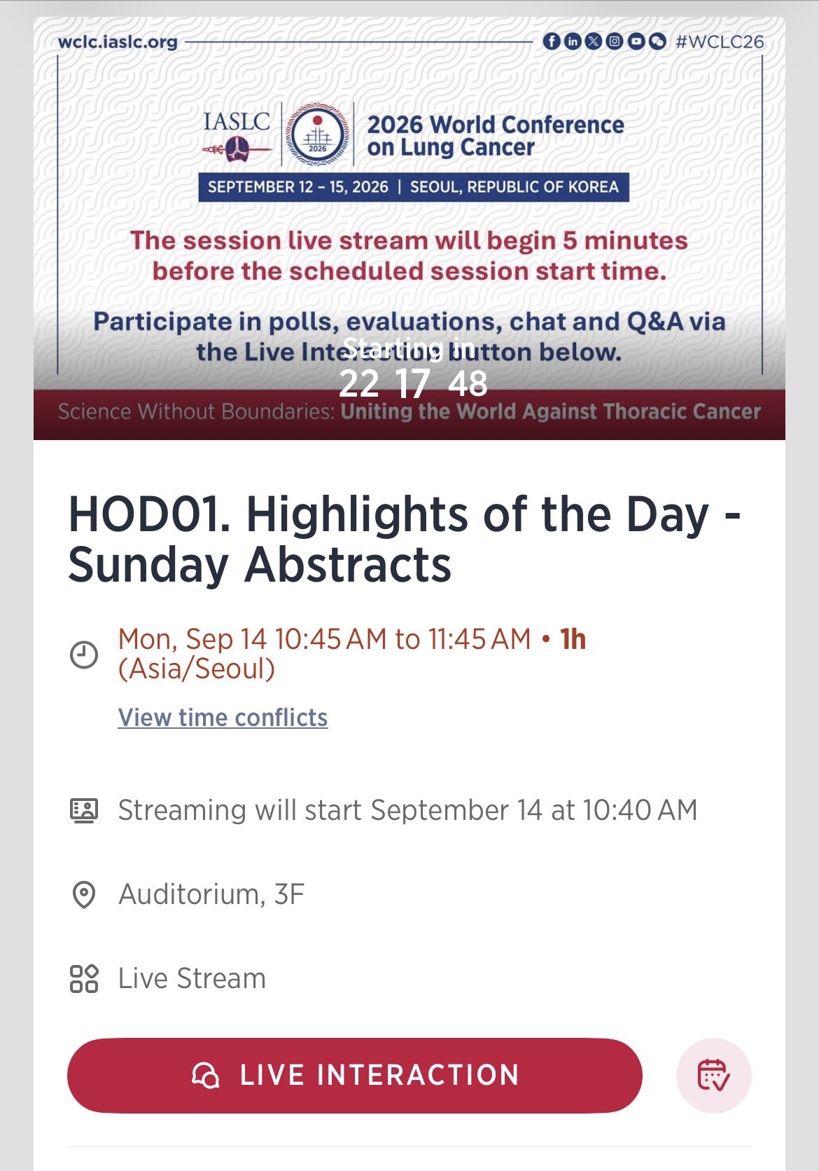 🌟 Join us today at #WCLC2026 for the Highlights of the Day!
We’ll review and distill the k
