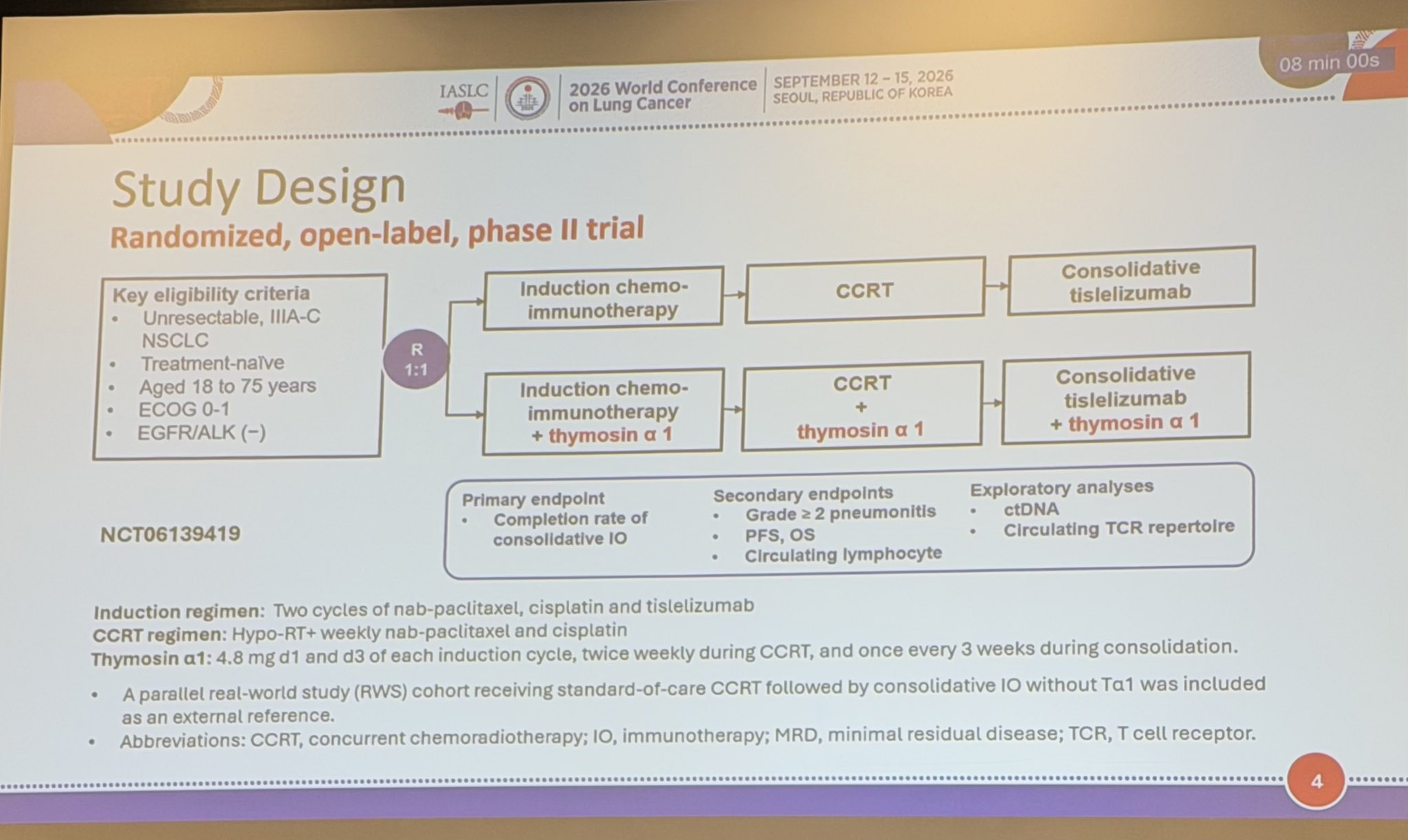 #WCLC26 - as #radonc, we worry about excess adverse events when using induction chemo/IO i