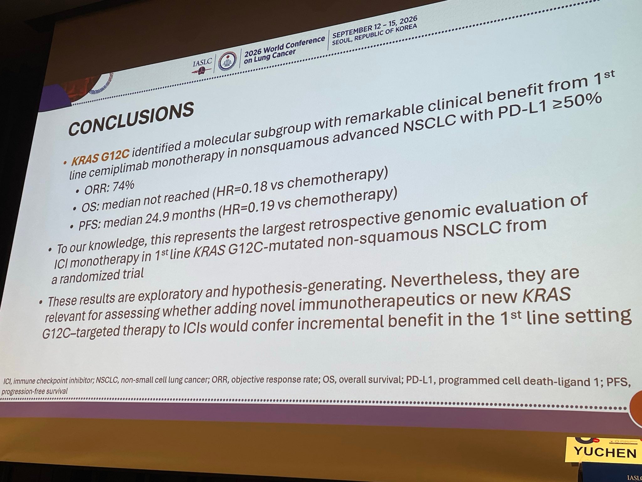 @DavidGandara at #WCLC26: in PD-L1-high nonsquamous #NSCLC, #KRAS G12C stood out for benef