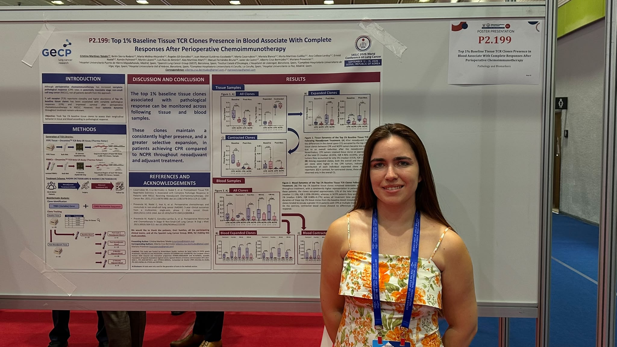 🔬 Cristina Martínez-Toledo @HospiPtaHierro presenta en #WCLC2026 el póster:
➡️ Top 1% Ba