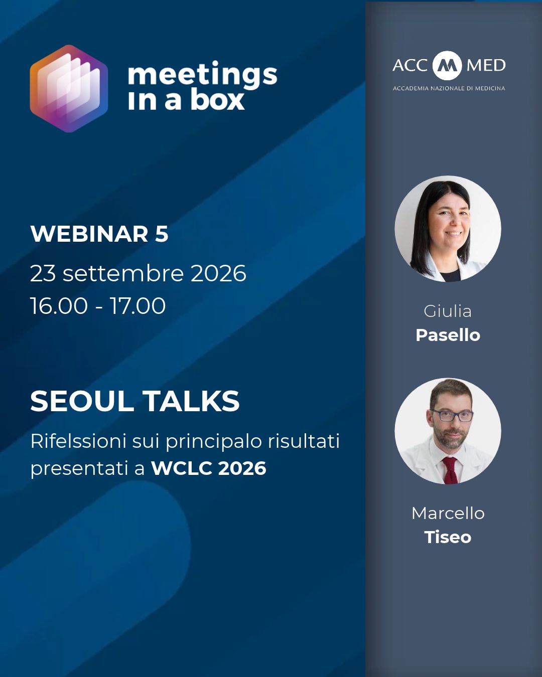 Iscriviti al webinar gratuito
SEOUL TALKS. Riflessioni sui principali risultati presentati